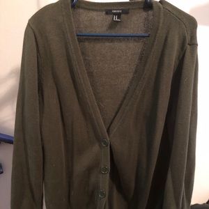 Forever 21 Green Sweater Cardi